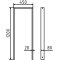 Lean-on hoop made of steel tube | Square tube, 80 x 20 mm | without cross bar | total width: 450 mm | hot-dip galvanized